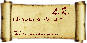 Lászka Renátó névjegykártya